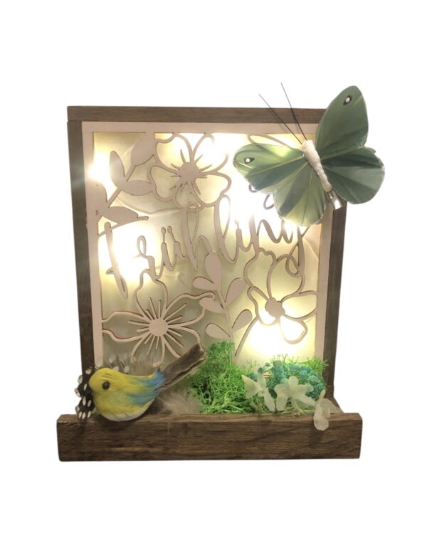 Frühlingsdeko mit Led Beleuchtung