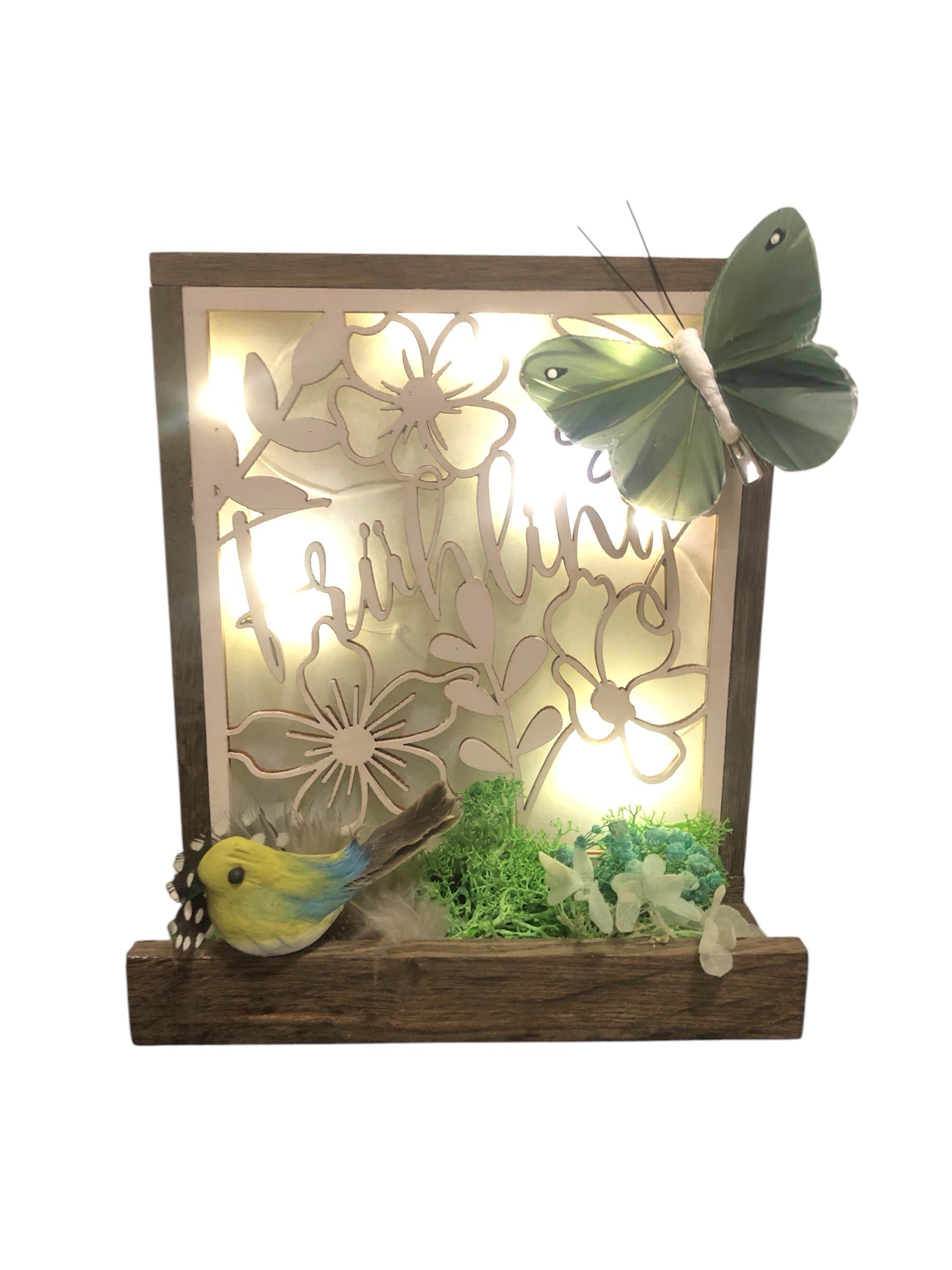 Frühlingsdeko mit Led Beleuchtung