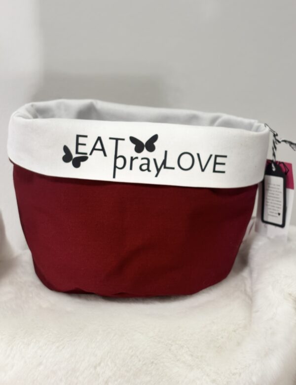 Brotkörbchen weinrot/weiß