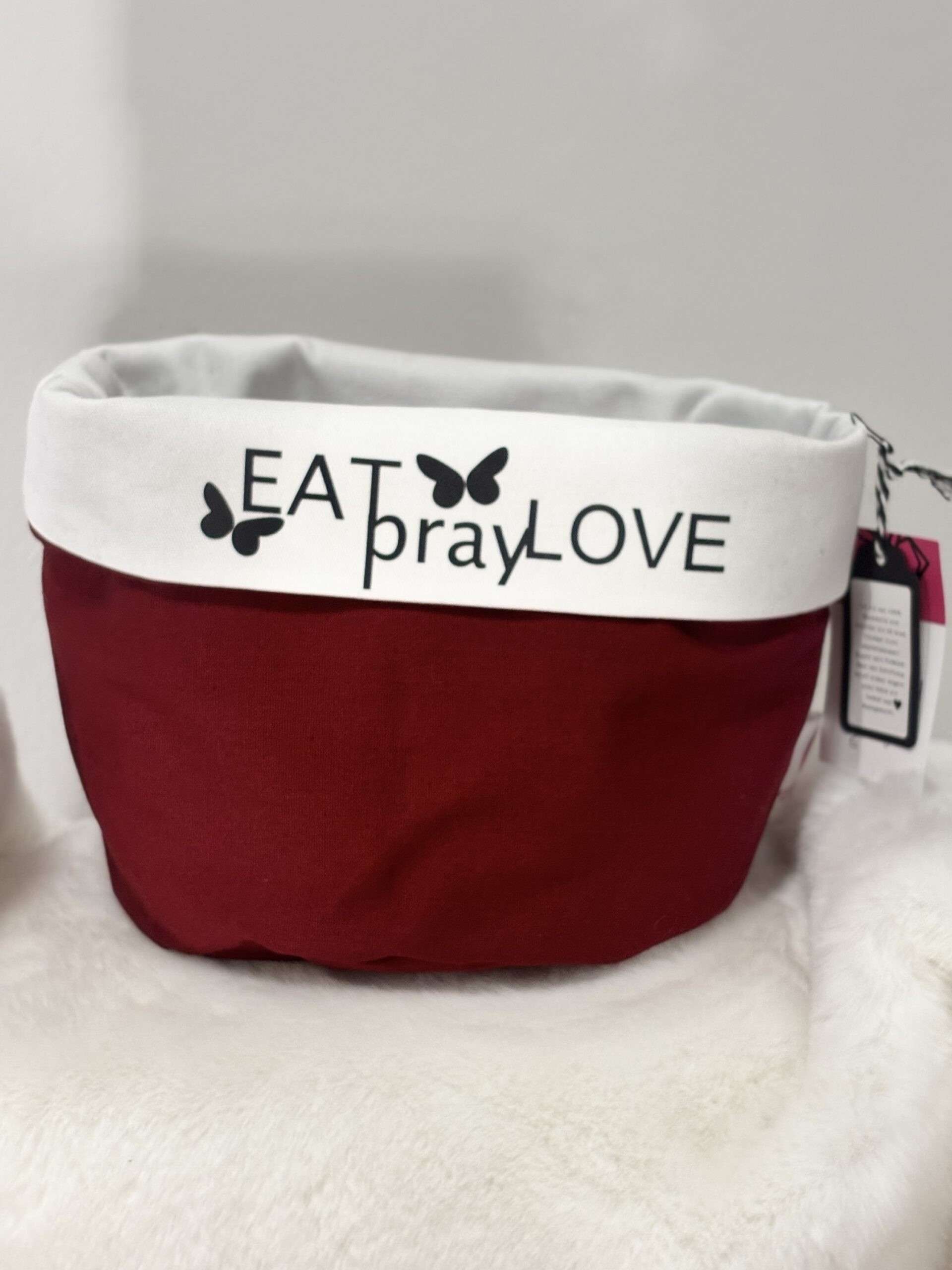 Brotkörbchen weinrot/weiß