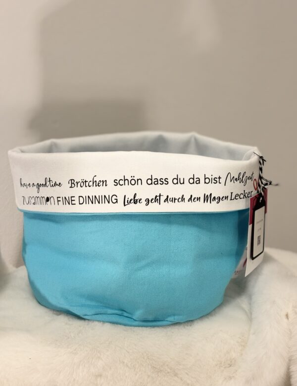 Brotkörbchen poolblau/weiß