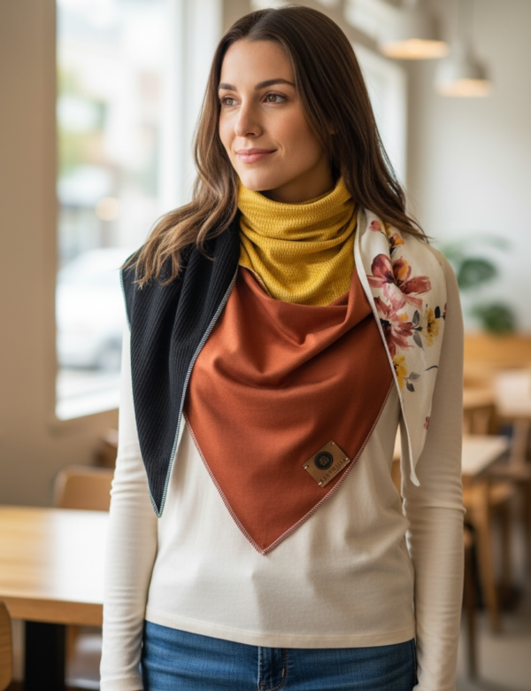 Dreieckstuch terra-flower