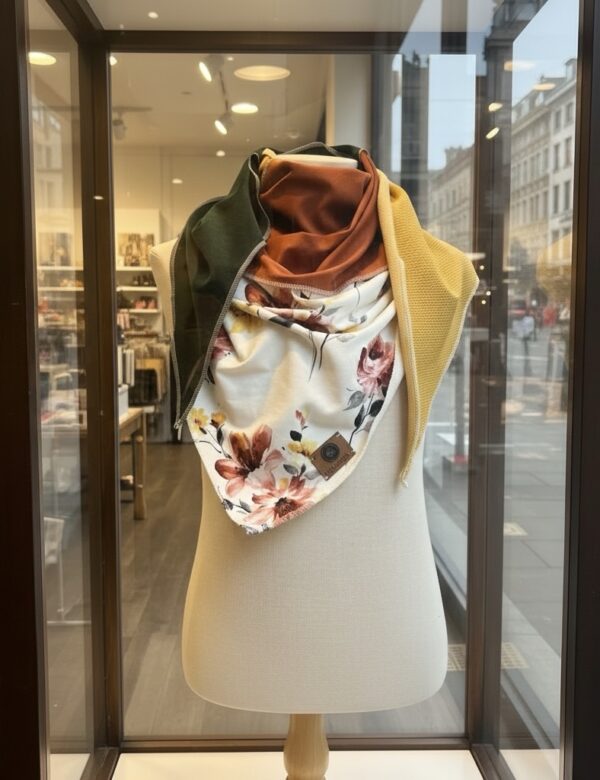 Dreieckstuch flower-terra