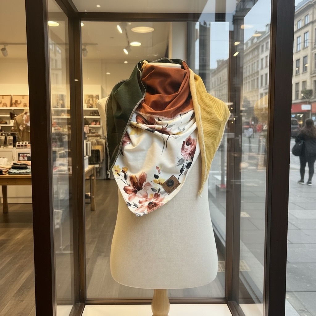 Dreieckstuch flower-terra